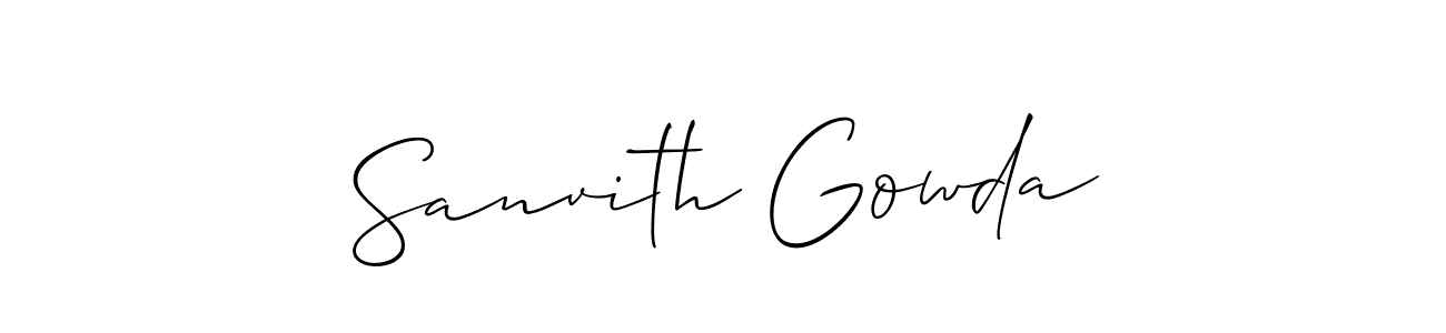 How to Draw Sanvith Gowda signature style? Allison_Script is a latest design signature styles for name Sanvith Gowda. Sanvith Gowda signature style 2 images and pictures png