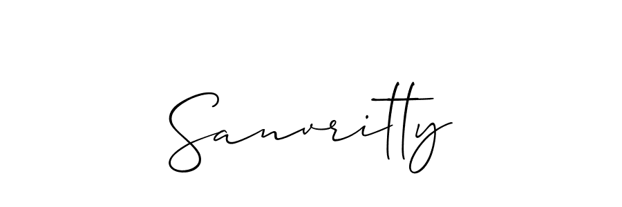 The best way (Allison_Script) to make a short signature is to pick only two or three words in your name. The name Sanvritty include a total of six letters. For converting this name. Sanvritty signature style 2 images and pictures png