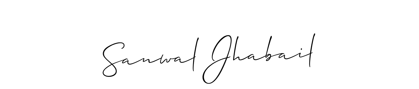 It looks lik you need a new signature style for name Sanwal Jhabail. Design unique handwritten (Allison_Script) signature with our free signature maker in just a few clicks. Sanwal Jhabail signature style 2 images and pictures png