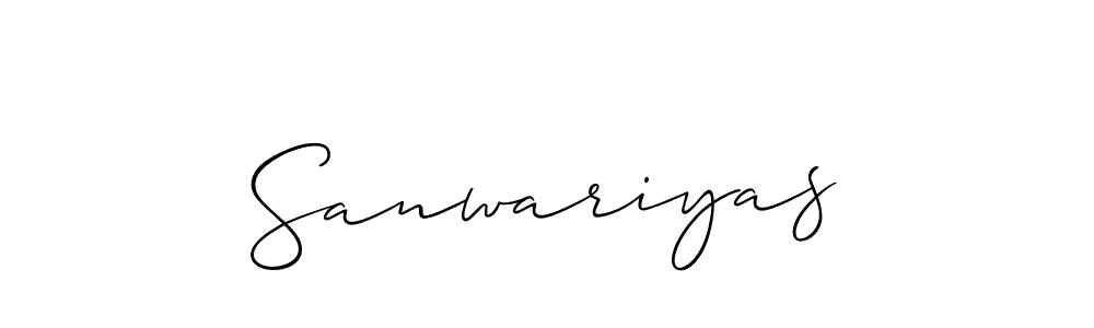 Also we have Sanwariyas name is the best signature style. Create professional handwritten signature collection using Allison_Script autograph style. Sanwariyas signature style 2 images and pictures png