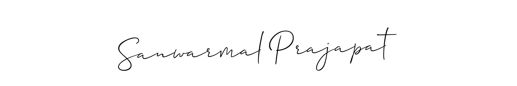 How to make Sanwarmal Prajapat name signature. Use Allison_Script style for creating short signs online. This is the latest handwritten sign. Sanwarmal Prajapat signature style 2 images and pictures png