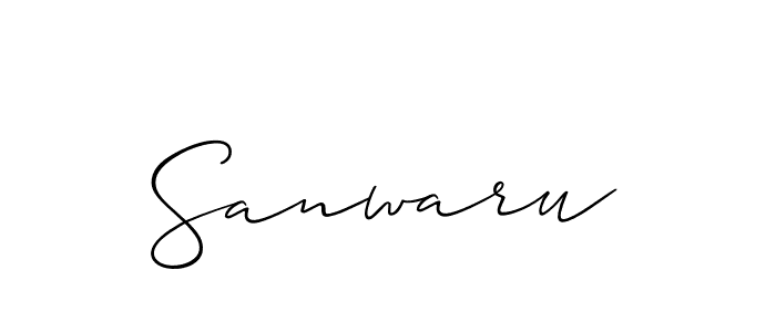 Sanwaru stylish signature style. Best Handwritten Sign (Allison_Script) for my name. Handwritten Signature Collection Ideas for my name Sanwaru. Sanwaru signature style 2 images and pictures png