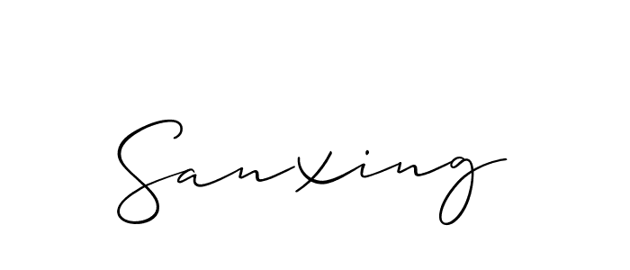 How to Draw Sanxing signature style? Allison_Script is a latest design signature styles for name Sanxing. Sanxing signature style 2 images and pictures png