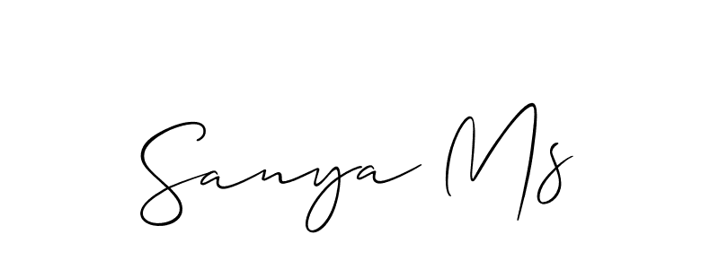 It looks lik you need a new signature style for name Sanya Ms. Design unique handwritten (Allison_Script) signature with our free signature maker in just a few clicks. Sanya Ms signature style 2 images and pictures png