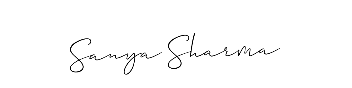 How to make Sanya Sharma signature? Allison_Script is a professional autograph style. Create handwritten signature for Sanya Sharma name. Sanya Sharma signature style 2 images and pictures png