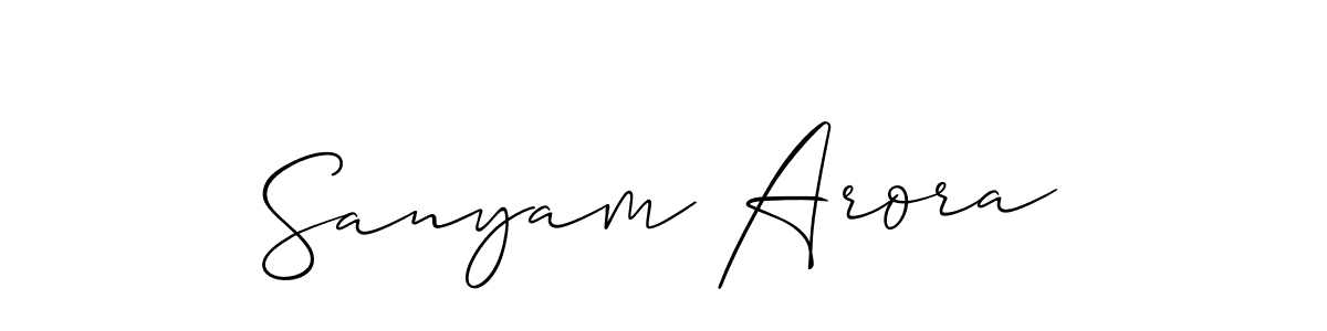 The best way (Allison_Script) to make a short signature is to pick only two or three words in your name. The name Sanyam Arora include a total of six letters. For converting this name. Sanyam Arora signature style 2 images and pictures png