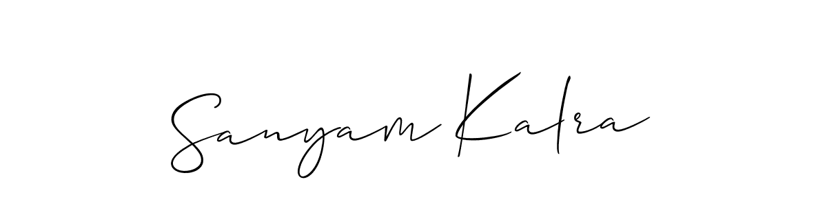 How to make Sanyam Kalra signature? Allison_Script is a professional autograph style. Create handwritten signature for Sanyam Kalra name. Sanyam Kalra signature style 2 images and pictures png