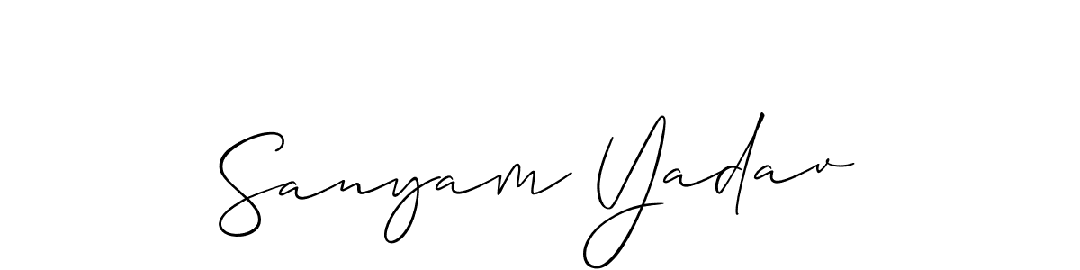 How to make Sanyam Yadav name signature. Use Allison_Script style for creating short signs online. This is the latest handwritten sign. Sanyam Yadav signature style 2 images and pictures png