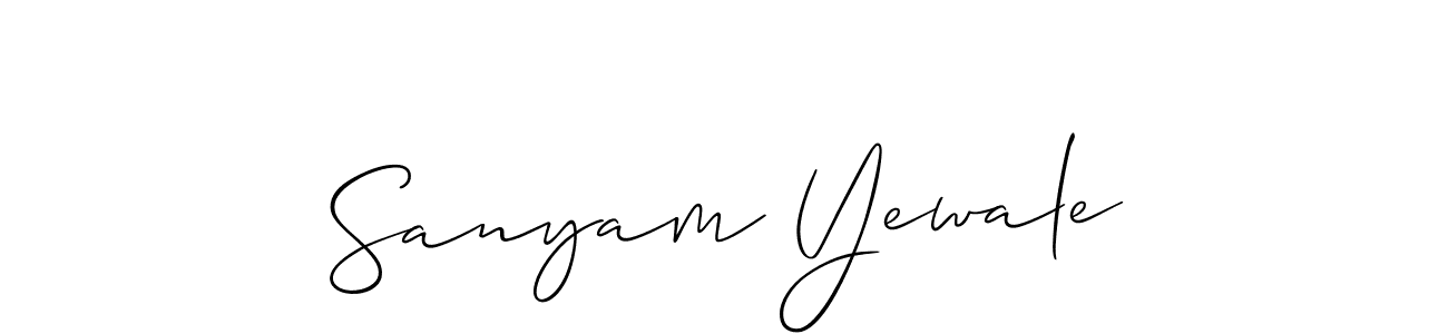How to Draw Sanyam Yewale signature style? Allison_Script is a latest design signature styles for name Sanyam Yewale. Sanyam Yewale signature style 2 images and pictures png