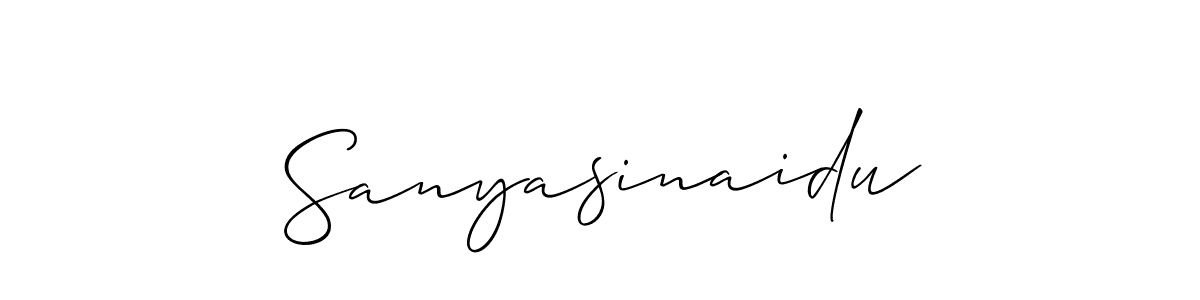 Use a signature maker to create a handwritten signature online. With this signature software, you can design (Allison_Script) your own signature for name Sanyasinaidu. Sanyasinaidu signature style 2 images and pictures png