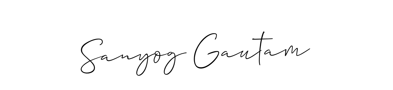 How to make Sanyog Gautam name signature. Use Allison_Script style for creating short signs online. This is the latest handwritten sign. Sanyog Gautam signature style 2 images and pictures png