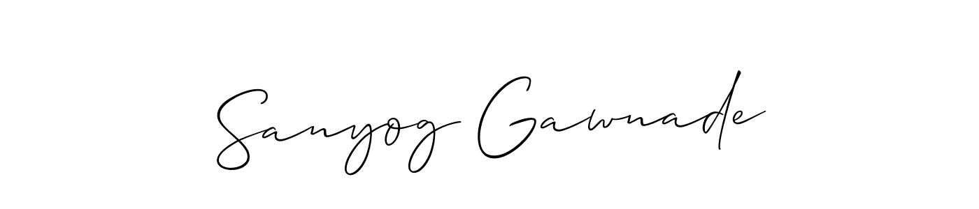 You should practise on your own different ways (Allison_Script) to write your name (Sanyog Gawnade) in signature. don't let someone else do it for you. Sanyog Gawnade signature style 2 images and pictures png