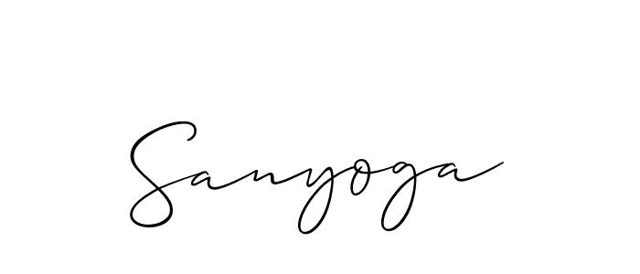 Use a signature maker to create a handwritten signature online. With this signature software, you can design (Allison_Script) your own signature for name Sanyoga. Sanyoga signature style 2 images and pictures png