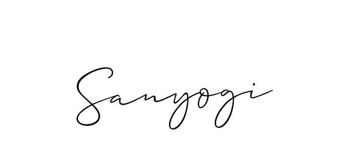 Make a beautiful signature design for name Sanyogi. With this signature (Allison_Script) style, you can create a handwritten signature for free. Sanyogi signature style 2 images and pictures png