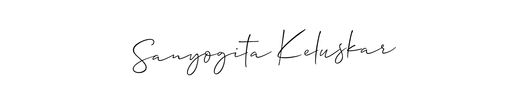 How to Draw Sanyogita Keluskar signature style? Allison_Script is a latest design signature styles for name Sanyogita Keluskar. Sanyogita Keluskar signature style 2 images and pictures png