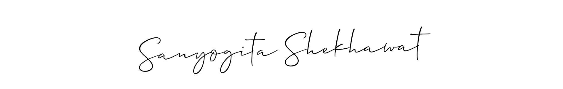 This is the best signature style for the Sanyogita Shekhawat name. Also you like these signature font (Allison_Script). Mix name signature. Sanyogita Shekhawat signature style 2 images and pictures png