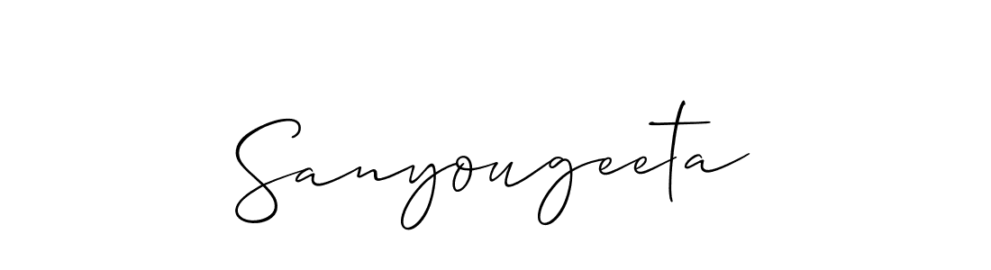 Create a beautiful signature design for name Sanyougeeta. With this signature (Allison_Script) fonts, you can make a handwritten signature for free. Sanyougeeta signature style 2 images and pictures png