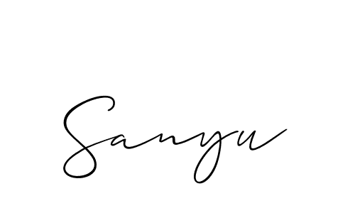 How to make Sanyu name signature. Use Allison_Script style for creating short signs online. This is the latest handwritten sign. Sanyu signature style 2 images and pictures png