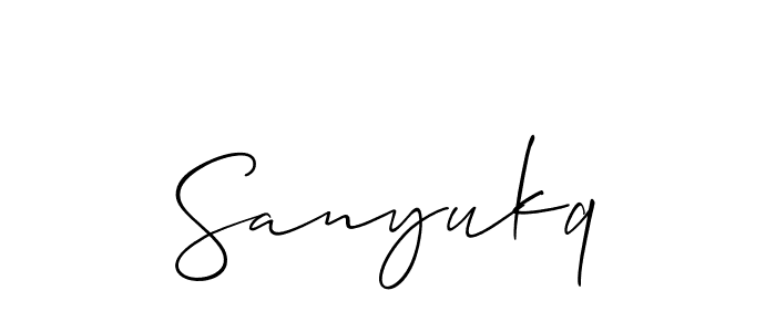 How to Draw Sanyukq signature style? Allison_Script is a latest design signature styles for name Sanyukq. Sanyukq signature style 2 images and pictures png