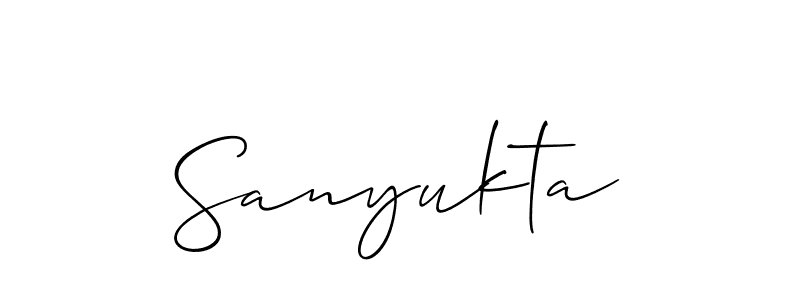You should practise on your own different ways (Allison_Script) to write your name (Sanyukta) in signature. don't let someone else do it for you. Sanyukta signature style 2 images and pictures png