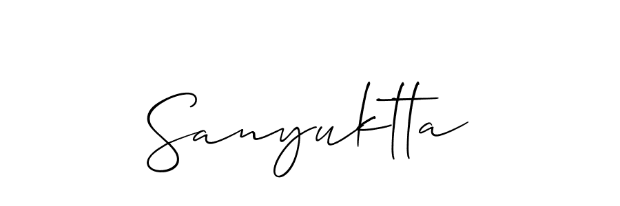 It looks lik you need a new signature style for name Sanyuktta. Design unique handwritten (Allison_Script) signature with our free signature maker in just a few clicks. Sanyuktta signature style 2 images and pictures png