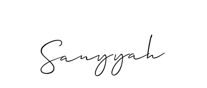 Also we have Sanyyah name is the best signature style. Create professional handwritten signature collection using Allison_Script autograph style. Sanyyah signature style 2 images and pictures png