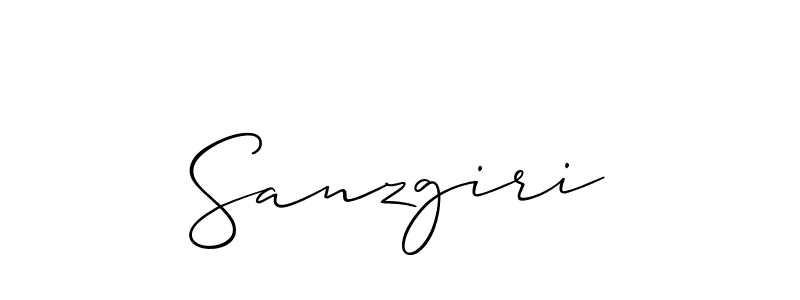 Allison_Script is a professional signature style that is perfect for those who want to add a touch of class to their signature. It is also a great choice for those who want to make their signature more unique. Get Sanzgiri name to fancy signature for free. Sanzgiri signature style 2 images and pictures png