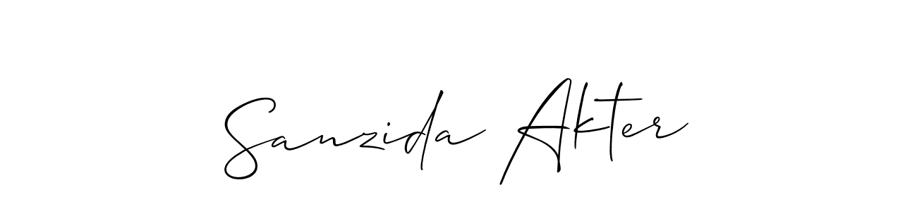 You should practise on your own different ways (Allison_Script) to write your name (Sanzida Akter) in signature. don't let someone else do it for you. Sanzida Akter signature style 2 images and pictures png