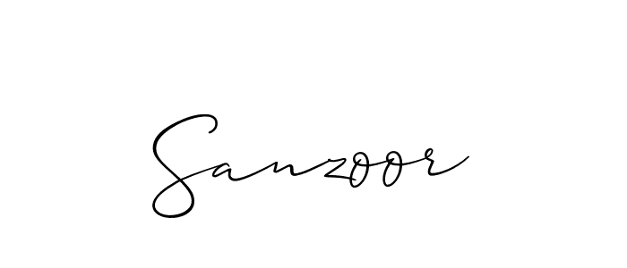 Use a signature maker to create a handwritten signature online. With this signature software, you can design (Allison_Script) your own signature for name Sanzoor. Sanzoor signature style 2 images and pictures png
