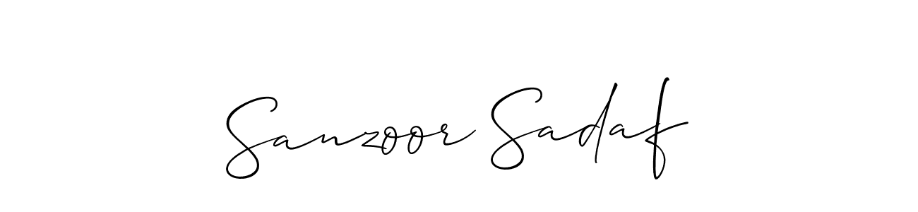 How to make Sanzoor Sadaf signature? Allison_Script is a professional autograph style. Create handwritten signature for Sanzoor Sadaf name. Sanzoor Sadaf signature style 2 images and pictures png