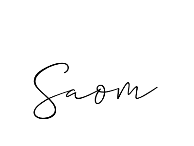 The best way (Allison_Script) to make a short signature is to pick only two or three words in your name. The name Saom include a total of six letters. For converting this name. Saom signature style 2 images and pictures png