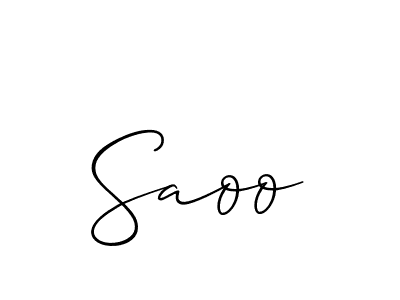 It looks lik you need a new signature style for name Saoo. Design unique handwritten (Allison_Script) signature with our free signature maker in just a few clicks. Saoo signature style 2 images and pictures png