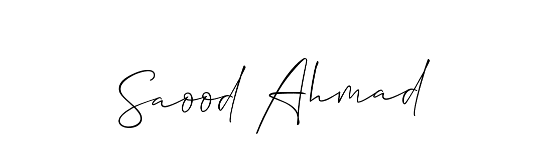 Design your own signature with our free online signature maker. With this signature software, you can create a handwritten (Allison_Script) signature for name Saood Ahmad. Saood Ahmad signature style 2 images and pictures png