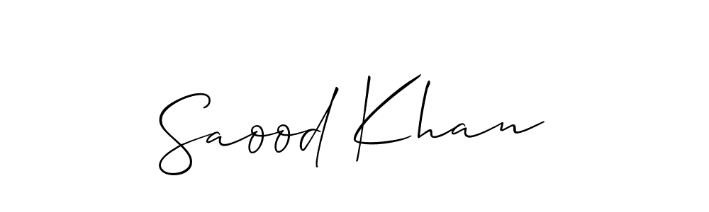 How to make Saood Khan signature? Allison_Script is a professional autograph style. Create handwritten signature for Saood Khan name. Saood Khan signature style 2 images and pictures png