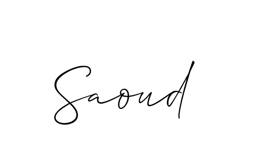 How to make Saoud signature? Allison_Script is a professional autograph style. Create handwritten signature for Saoud name. Saoud signature style 2 images and pictures png