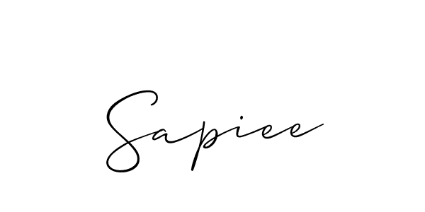 It looks lik you need a new signature style for name Sapiee. Design unique handwritten (Allison_Script) signature with our free signature maker in just a few clicks. Sapiee signature style 2 images and pictures png