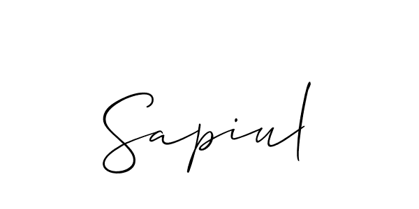 if you are searching for the best signature style for your name Sapiul. so please give up your signature search. here we have designed multiple signature styles  using Allison_Script. Sapiul signature style 2 images and pictures png