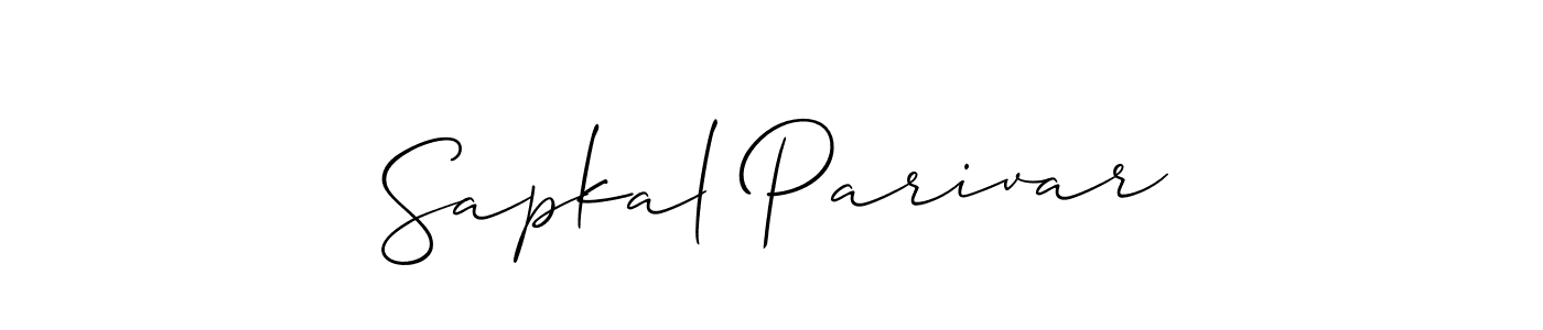 Create a beautiful signature design for name Sapkal Parivar. With this signature (Allison_Script) fonts, you can make a handwritten signature for free. Sapkal Parivar signature style 2 images and pictures png
