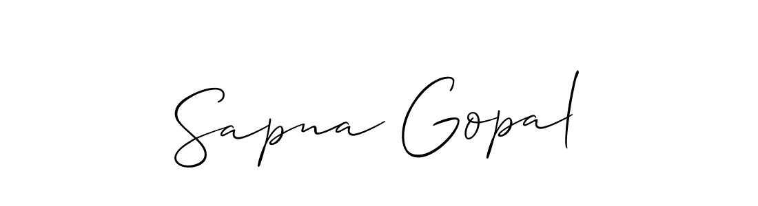 You should practise on your own different ways (Allison_Script) to write your name (Sapna Gopal) in signature. don't let someone else do it for you. Sapna Gopal signature style 2 images and pictures png