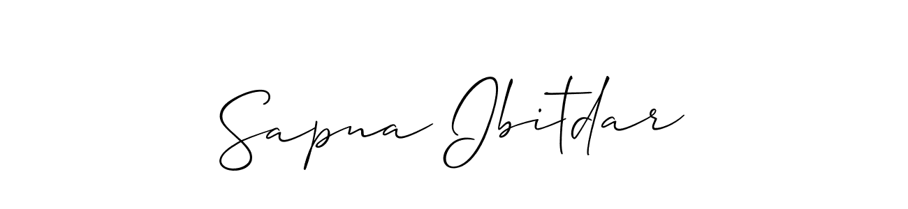 Use a signature maker to create a handwritten signature online. With this signature software, you can design (Allison_Script) your own signature for name Sapna Ibitdar. Sapna Ibitdar signature style 2 images and pictures png