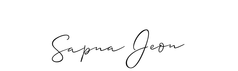Use a signature maker to create a handwritten signature online. With this signature software, you can design (Allison_Script) your own signature for name Sapna Jeon. Sapna Jeon signature style 2 images and pictures png