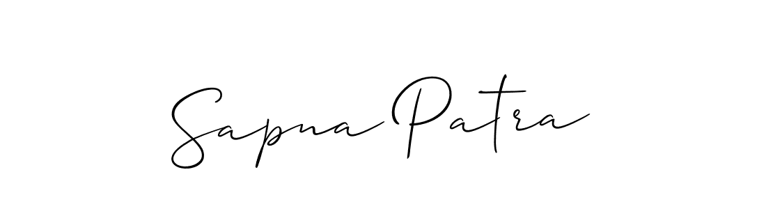 Also You can easily find your signature by using the search form. We will create Sapna Patra name handwritten signature images for you free of cost using Allison_Script sign style. Sapna Patra signature style 2 images and pictures png