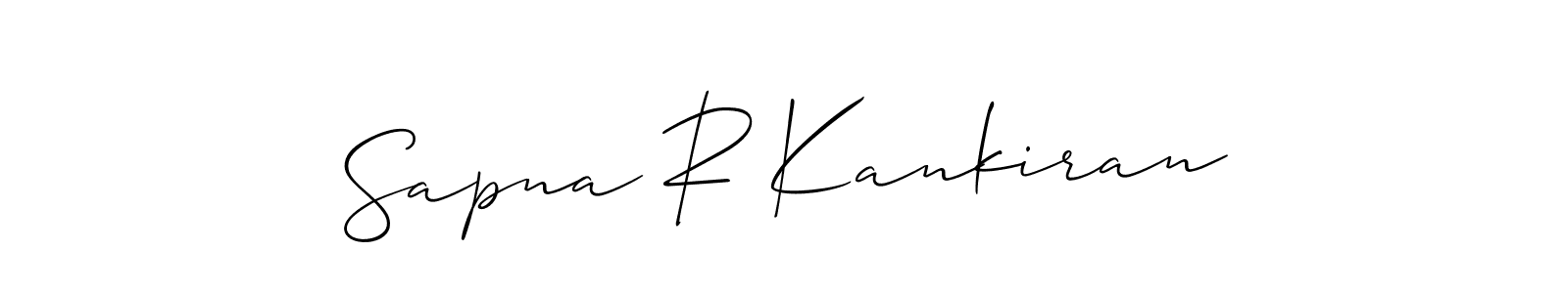 This is the best signature style for the Sapna R Kankiran name. Also you like these signature font (Allison_Script). Mix name signature. Sapna R Kankiran signature style 2 images and pictures png