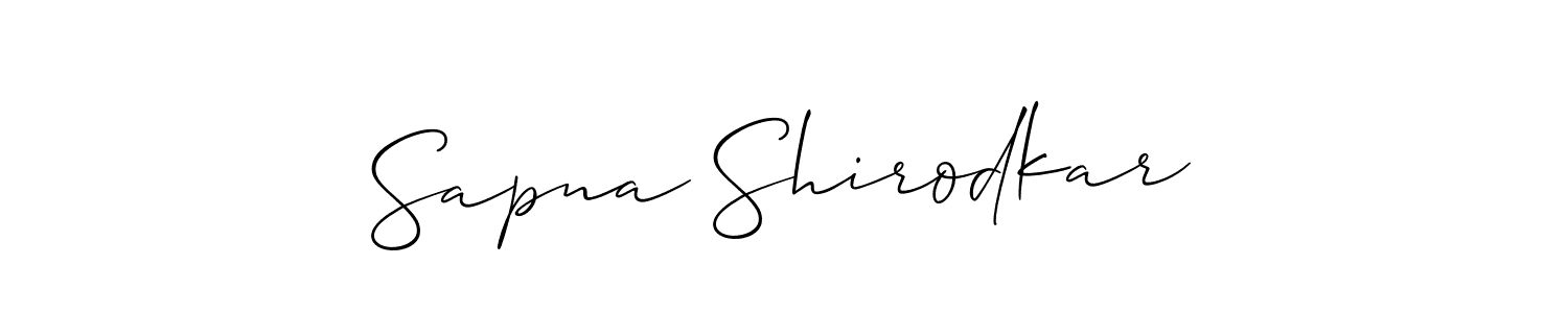 Allison_Script is a professional signature style that is perfect for those who want to add a touch of class to their signature. It is also a great choice for those who want to make their signature more unique. Get Sapna Shirodkar name to fancy signature for free. Sapna Shirodkar signature style 2 images and pictures png