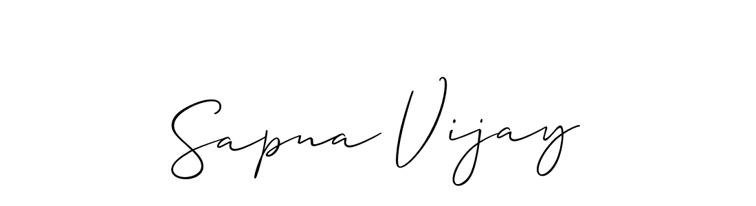 Use a signature maker to create a handwritten signature online. With this signature software, you can design (Allison_Script) your own signature for name Sapna Vijay. Sapna Vijay signature style 2 images and pictures png