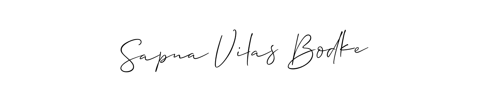 Also we have Sapna Vilas Bodke name is the best signature style. Create professional handwritten signature collection using Allison_Script autograph style. Sapna Vilas Bodke signature style 2 images and pictures png