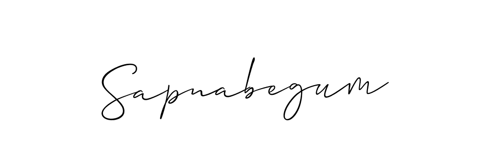 Allison_Script is a professional signature style that is perfect for those who want to add a touch of class to their signature. It is also a great choice for those who want to make their signature more unique. Get Sapnabegum name to fancy signature for free. Sapnabegum signature style 2 images and pictures png