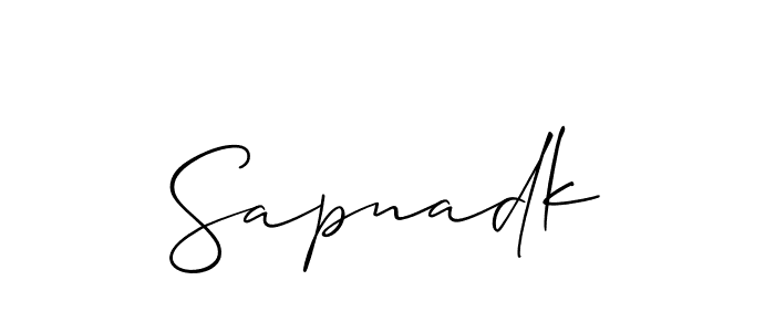 Make a beautiful signature design for name Sapnadk. With this signature (Allison_Script) style, you can create a handwritten signature for free. Sapnadk signature style 2 images and pictures png