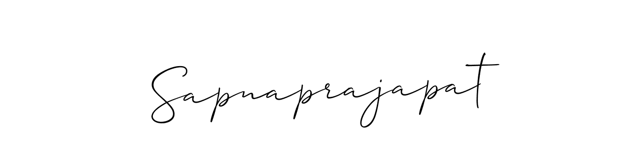 Make a short Sapnaprajapat signature style. Manage your documents anywhere anytime using Allison_Script. Create and add eSignatures, submit forms, share and send files easily. Sapnaprajapat signature style 2 images and pictures png