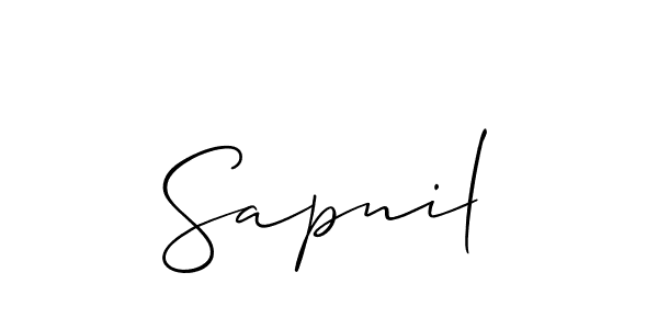 It looks lik you need a new signature style for name Sapnil. Design unique handwritten (Allison_Script) signature with our free signature maker in just a few clicks. Sapnil signature style 2 images and pictures png